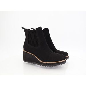 Sofft Eiley Black Knit Wedge Chelsea Boots Size 7M Pull On Comfy Booties
